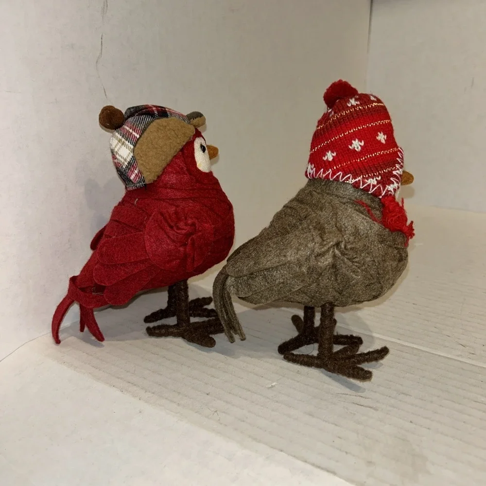2013 SPRITZ Featherly Friends Winter Christmas Birds Hat Wondershop Set‎ Of 2 D1